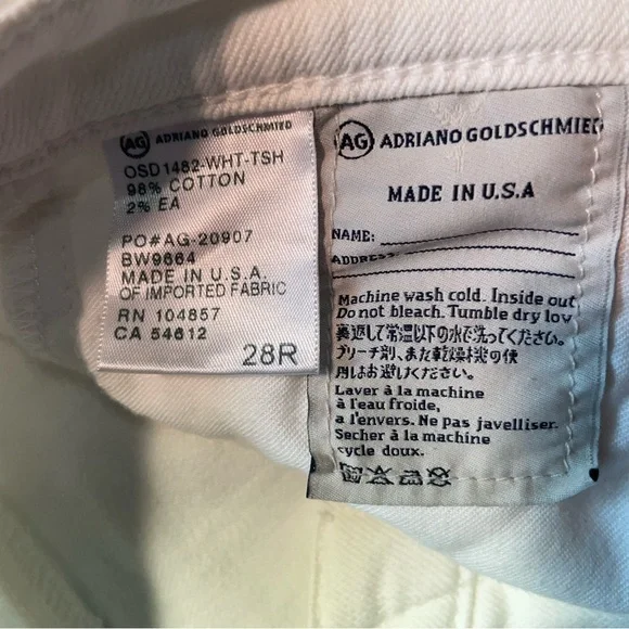 AG Jeans - white - The Stevie Ankle -  slim straight ankle jean. - Picture 4 of 4